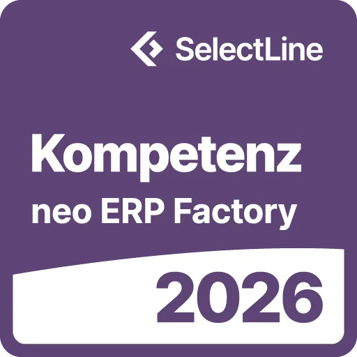 SelectLine Kompetenz neo ERP Factory 2026 Zertifikat